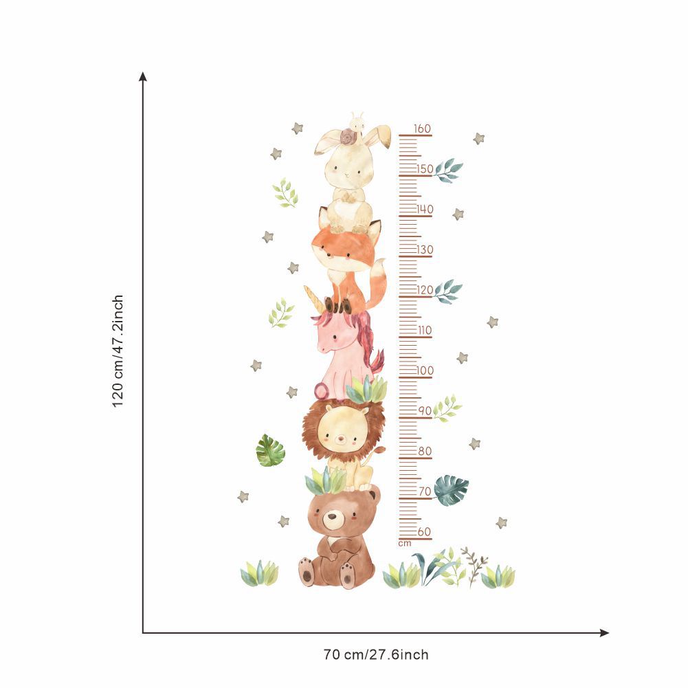 zooyoo-สติกเกอร์วอลล์เปเปอร์-ลายการ์ตูนสัตว์-ความสูง-ซ้อนกัน-สร้างสรรค์-สําหรับติดตกแต่งห้องเด็กอนุบาล