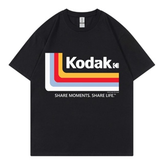  พิมพ์ลาย เสื้อยืด ผ้าฝ้าย พิมพ์ลาย Kodak สไตล์เกาหลี ญี่ปุ่น สําหรับผู้ชาย