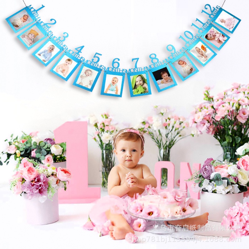 12-เดือน-วันเกิด-สุขสันต์วันเกิด-กรอบรูป-แบนเนอร์-เด็กแรกเกิด-วันเกิด-ปาร์ตี้-ตกแต่งบันทึก-ทารกแรกเกิด-เติบโต-แบนเนอร์