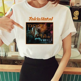 เสื้อยืด พิมพ์ลายการ์ตูน Tokio Hotel y2k สไตล์ฮาราจูกุ สําหรับผู้หญิง y2k