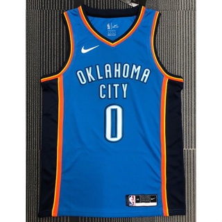 Oklahoma City Thunder No. ฮอตแอนด์เอนกประสงค์ เสื้อกีฬาบาสเก็ตบอล 0 Westbrook สีฟ้า 274597