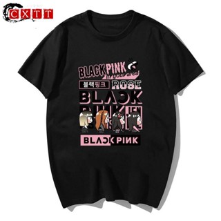  เสื้อยืด การออกแบบเดิมเสื้อยืดBLACKPINK Fans to Help Pattern Printing Oversized Shirt Cal Blouse Plus Size Fashion Desi