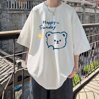 Leosoxs  เสื้อยืดผู้ชาย เสื้อยืดชาย oversize คอกลม แขนสั้น แฟชั่นยอดนิยม Korean 2023NEW JUL1906 ins Beautiful พิเศษ สไตล์เกาหลี C98A6A0 36Z230909