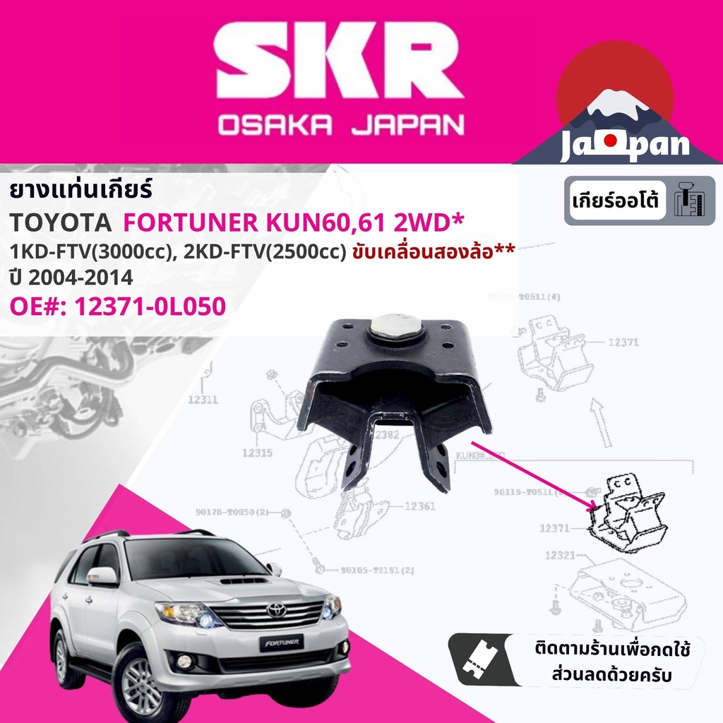 skr-japan-ยาง-แท่นเครื่อง-แท่นเกียร์-toyota-fortuner-ดีเซล-2wd-เกียร์ออโต้-kun60-ปี-2004-2014-to039-to169