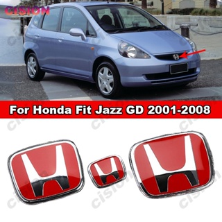 กรอบพวงมาลัยโลโก้ 3D ด้านหน้า และด้านหลัง อุปกรณ์เสริม สําหรับ Honda Fit Jazz GD 2001-2008