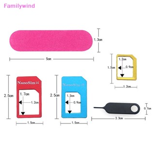 Familywind&gt; 5 in 1 อะแดปเตอร์ซิมการ์ดโลหะ พร้อมถาดเปิด สําหรับสมาร์ทโฟนทุกรุ่น