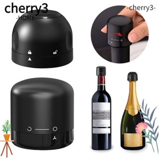 Cherry3 จุกปิดขวดไวน์แดง ซิลิโคน ABS กันรั่วซึม สีดํา 2 ชิ้น