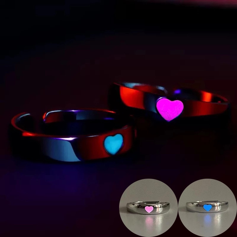 แหวนแฟชั่น-รูปหัวใจ-เรืองแสงในที่มืด-สีชมพู-สามารถปรับได้-ให้เป็นของขวัญได้-สําหรับคู่รัก-เพื่อนรัก-มี-1-ชิ้น