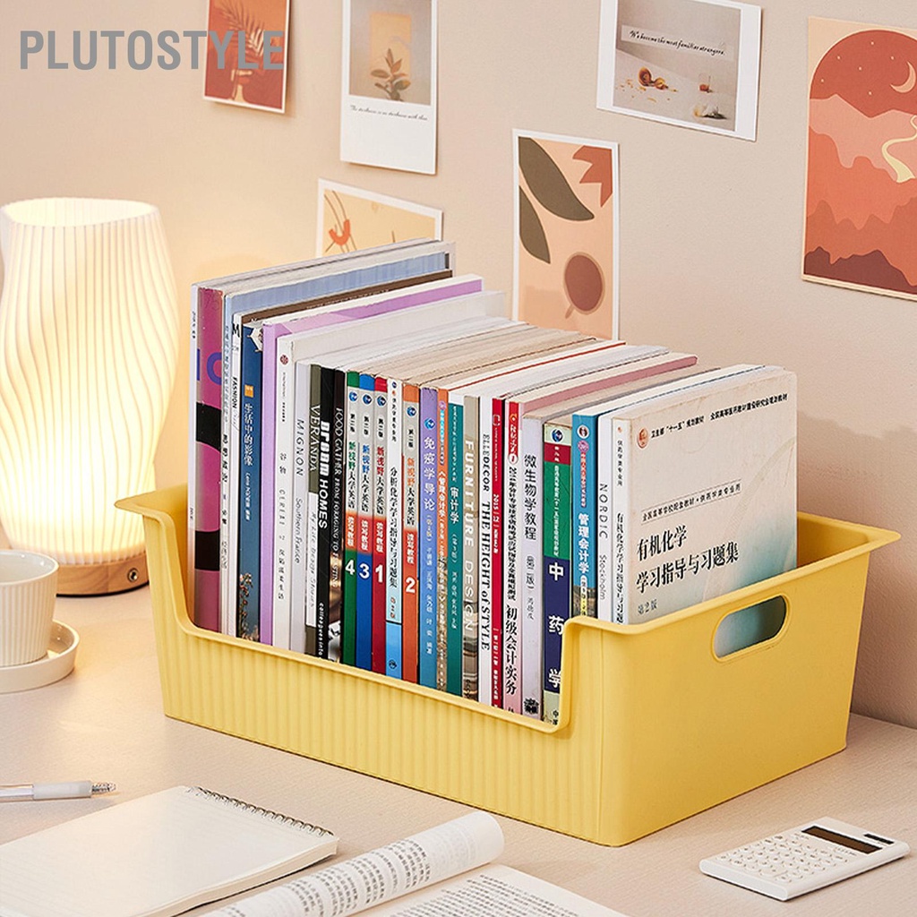 plutostyle-กล่องเก็บหนังสือพลาสติกลูกรอกออกแบบง่ายต่อการเคลื่อนย้ายห้องเรียนความจุขนาดใหญ่จัดระเบียบถังสำหรับกระเป๋าหนังสือ