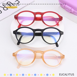 Eutus แว่นตาสายตายาว ป้องกันรังสียูวี ป้องกันแสงสีฟ้า สไตล์วินเทจ คลาสสิก พับได้