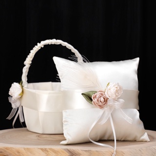 หมอนเบาะรองนั่ง รูปดอกไม้ สีงาช้าง สีขาว สําหรับตกแต่งบ้าน งานแต่งงาน ปาร์ตี้ โบสถ์ ของขวัญ 1 ชิ้น