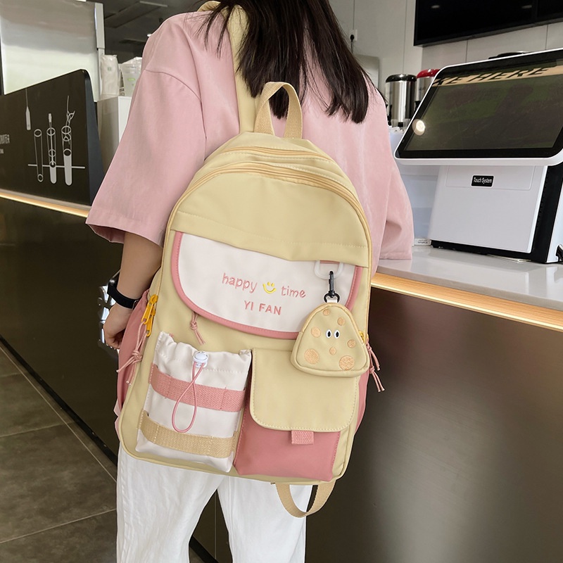 กระเป๋าเป้สะพายหลัง-กระเป๋านักเรียน-จุของได้เยอะ-แบบเรียบง่าย-สไตล์ญี่ปุ่น-สําหรับผู้หญิง
