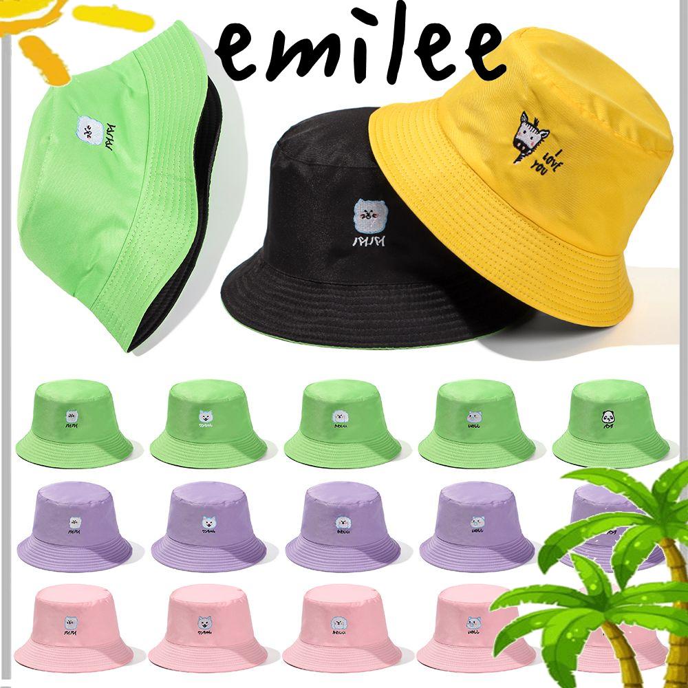 emilee-หมวกชาวประมง-หมวกตกปลา-แฟชั่น-ปักลายสัตว์-ฤดูร้อน-หมวกกันแดด