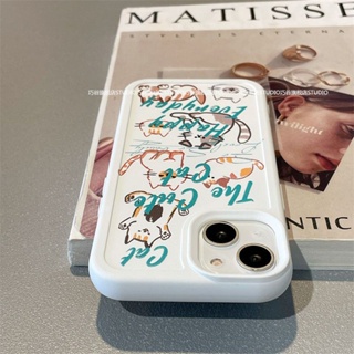 Cartoon Graffiti Cat Phone Case for Iphone 13promax 12 11 Drop-Resistant XR/Xs Soft