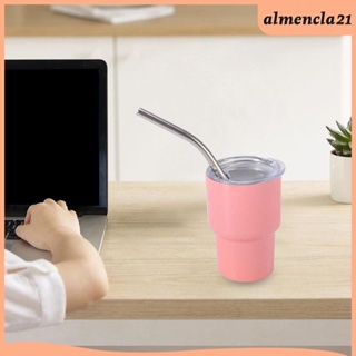 [Almencla] แก้วน้ํา มีฉนวนกันความร้อน พร้อมหลอดดูด 100 มล. สําหรับชา กาแฟ นม น้ําผลไม้ เครื่องดื่ม
