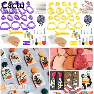 Cactu แม่พิมพ์ตัดดินโพลิเมอร์ สําหรับทําเครื่องประดับ ต่างหู DIY 129 ชิ้น