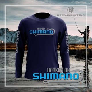 SHIMANO เสื้อยืดแขนยาว ตัวสั้น ไมโครไฟเบอร์ แบบแห้งเร็ว สําหรับตกปลา