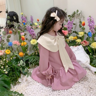 【เดรสเด็กผู้หญิง】2023 ใหม่สายเกาหลีสาวกระโปรงยาวสายคอตุ๊กตากระโปรงเจ้าหญิง