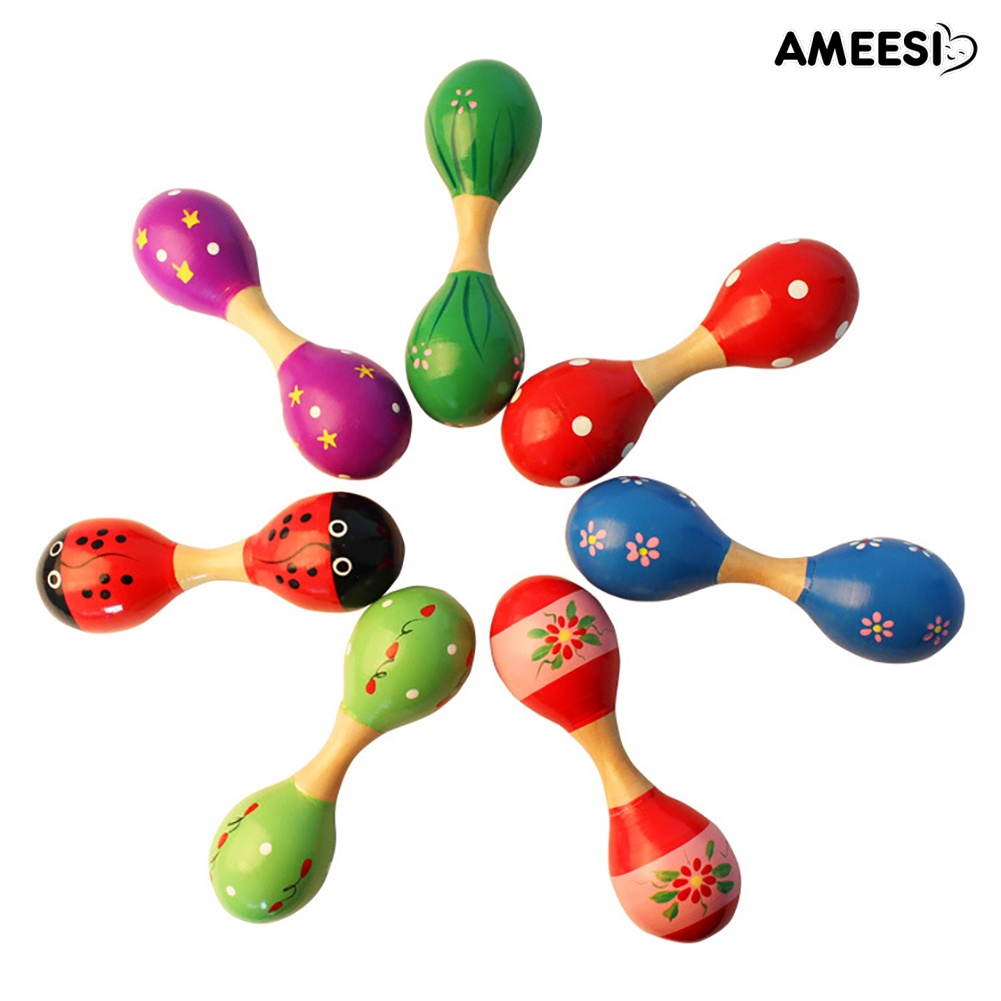 ameesi-เครื่องดนตรีไม้-มาราคาร่า-แบบสองหัว-ของเล่นเครื่องดนตรี-สําหรับการเรียนการสอนเด็ก