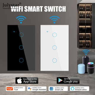 JULYSTAR Tuya Smart Wifi Touch Switch พร้อม Neutral Wire Wireless Remote Light Switch สวิตช์สัมผัสอัจฉริยะ