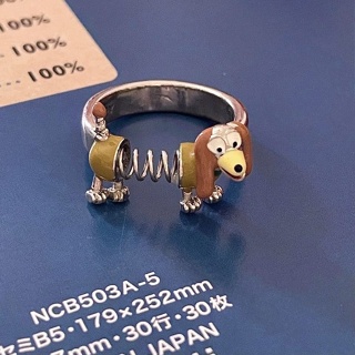 แหวน ลายการ์ตูนสุนัขน่ารัก เหมาะกับฤดูใบไม้ผลิ สําหรับผู้หญิง และนักเรียน