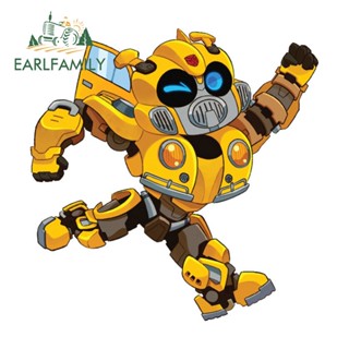 Earlfamily สติกเกอร์กันแดด กันน้ํา ลายกราฟฟิตี้ Bumblebee Transformers 13 ซม. สําหรับติดตกแต่งหน้าต่างรถยนต์ รถจักรยานยนต์