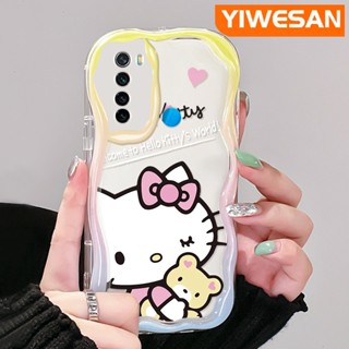 สําหรับ Xiaomi Redmi Note 8 Note 8T Note 9 เคสการ์ตูนแมว หมี ดีไซน์ใหม่ เนื้อครีม ขอบคลื่น นิ่ม ใส กันกระแทก เคสโทรศัพท์