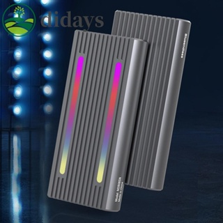 กล่องเคสโซลิดสเตทไดรฟ์ ภายนอก RGB อะลูมิเนียมอัลลอย NVME NGFF สําหรับ M.2 SSD [Didays.th]