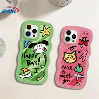 เคสโทรศัพท์มือถือ TPU ลายกราฟฟิตี้สัตว์ ขอบคลื่น สําหรับ OPPO Reno 8T A17 A57 2022 A15 A16 A16K A54 A12 A5S A7 A94 A93 A3S A11k A53 A31 A52 A92 A37 F9 A1K A76 A36 5F A9 2020