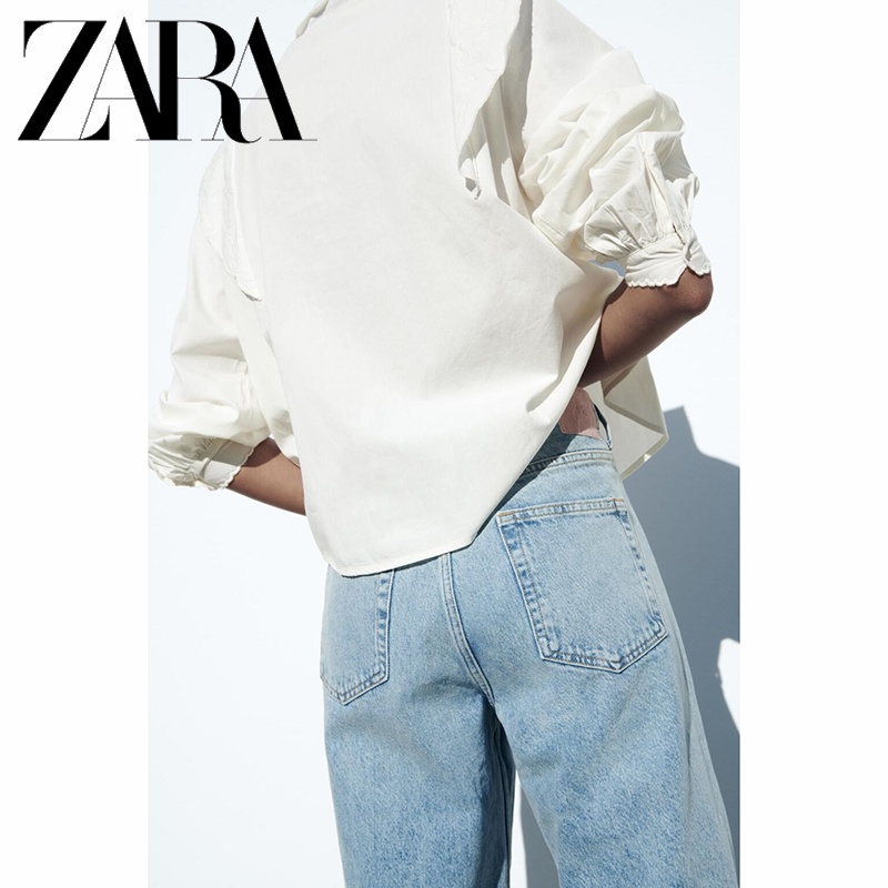 zara-ใหม่-เสื้อเชิ้ตแขนยาว-ผู้หญิง-ตกแต่งเลเยอร์
