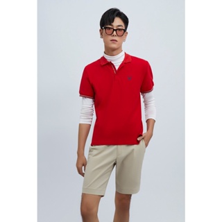 ESP เสื้อโปโลลายเฟรนช์ชี่ ผู้ชาย สีแดง | Frenchie Polo Shirt | 3713