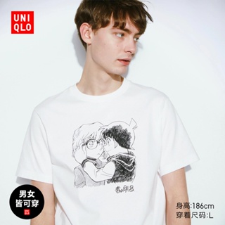 Uniqlo เสื้อยืดแขนสั้น พิมพ์ลายนักสืบโคนัน สําหรับผู้ชาย ผู้หญิง (UT)