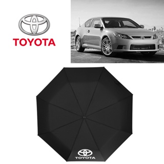 ร่มกันแดด กันฝน และรังสียูวี แบบพับได้ พร้อมกาว สีดํา สําหรับ Toyota