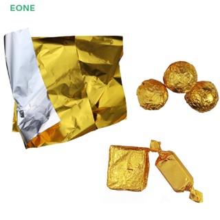 Eone กระดาษฟอยล์อลูมิเนียม สีทอง สําหรับห่อช็อคโกแลต คุกกี้ 100 ชิ้น ต่อแพ็ค