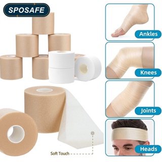 Sposafe เทปผ้าพันแผล มีกาวในตัว ยืดหยุ่น ระบายอากาศ สําหรับเล่นกีฬา ข้อเท้า มือ เท้า ข้อมือ เข่า เทปพันแผล ปวดกล้ามเนื้อทางการแพทย์ แผลแต่งตัว 1 ม้วน