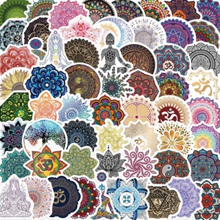 สติกเกอร์ ลายกราฟฟิติ Mandala Flower Yoga Series กันน้ํา สําหรับตกแต่งแล็ปท็อป หมวกกันน็อค สเก็ตบอร์ด DIY 60 ชิ้น
