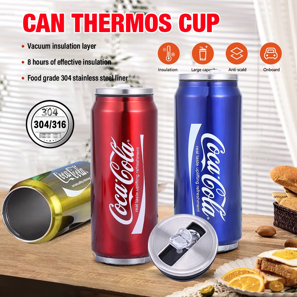 350ml-coke-thermos-travel-mug-vacuum-insulated-thermos-coke-cans-keep-cold-warn-straw-cups