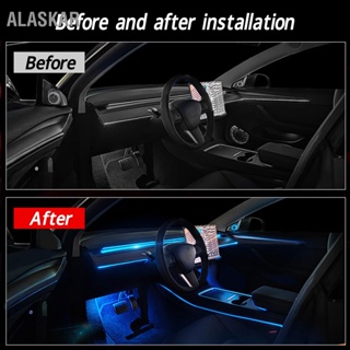 ALASKAR ไฟ LED Strip สำหรับตกแต่งรถยนต์ APP ควบคุมการเปลี่ยนไฟนีออน RGB สำหรับ Tesla รุ่น 3 Y 2021-2023