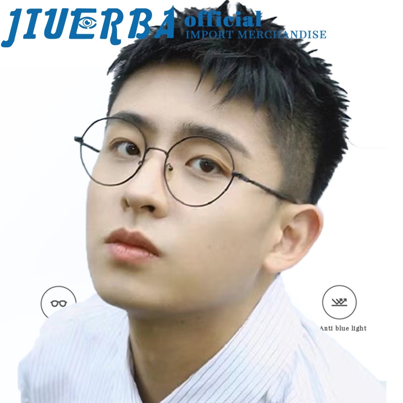 jiuerba-แฟชั่นใหม่โลหะรอบสายตาสั้นแว่นตาคลาสสิกป้องกันรังสีชายและหญิง-photochromic-น้ําหนักเบาพิเศษนําเข้าแว่นตาแบรนด์