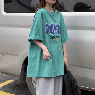 【Tshirt Oversized】เสื้อยืดแขนสั้น ทรงหลวม พิมพ์ลาย สไตล์ฮาราจูกุ โอเวอร์ไซซ์ แฟชั่นฤดูร้อน สําหรับผู้หญิง (40-150 กก.)