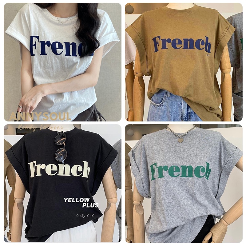 ส่วนหลวมใหม่สไตล์เรียบง่าย-เสื้อยืดเเขนสั้น-เสื้อยืดทรงหลวมคอกลม-เสื้อยืดทรงหลวม