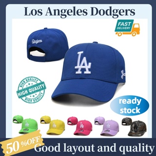 Los Angeles Dodgers หมวกเบสบอล หมวกฮิปฮอป สีคลาสสิก หมวกโค้ง ปรับได้ ผู้ชายและผู้หญิง หมวกปีนเขากลางแจ้ง