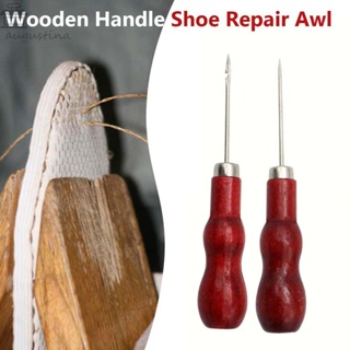 AUGUSTINA 1Pcs Sewing Awl Leather Craft Hand Stitcher Shoe Repair Needles Punch DIY Wooden Handle Canvas Drill Shoes Hole Maker