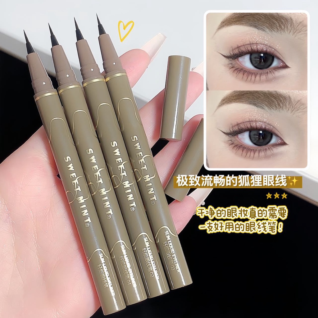 hot-sale-sweet-mint-slim-liquid-sleeping-silkworm-pen-waterproof-quick-drying-brown-non-dizzy-eyeliner-pen-eye-makeup-eyeliner-pen-8cc