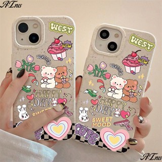 เคสโทรศัพท์มือถือ แบบนิ่ม ลายหมีน่ารัก กันกระแทก สําหรับ Apple Iphone 8p 1311 7 12 14promax HQBO