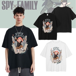 ดูดีนี่ Spy X Family Anya  Boys Tee Streetwear Anime Spy X Home Print Tee Unisex Harajuku Manga Top Short Sleeve Casual