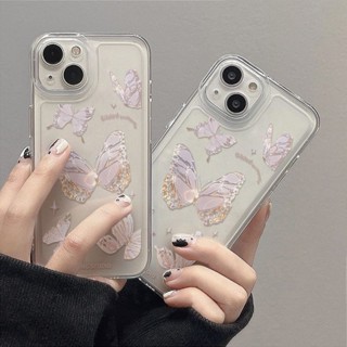 เคสโทรศัพท์มือถือ TPU ใส แบบนิ่ม ลายผีเสื้อ กันกระแทก สําหรับ Realme C55 C53 C11 C12 C25 C25S C30 C30S 3 7 6 Pro 5 5i 5S 6S