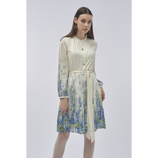 ESPADA เดรสลายดอกไม้ + เข็มขัดผ้า ผู้หญิง | Fit and Flare Floral Print Dress + Sash | 4636