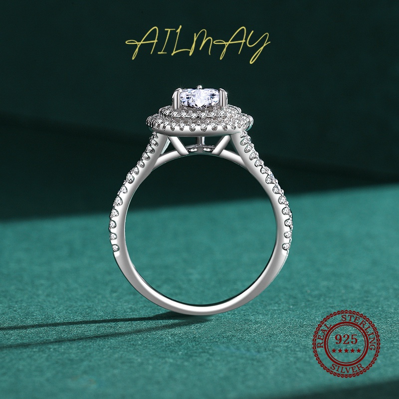 ailmay-แหวนเงินแท้-925-รูปหัวใจ-หรูหรา-โรแมนติก-เครื่องประดับแฟชั่น-สําหรับผู้หญิง-งานแต่งงาน