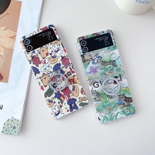 เคสป้องกันโทรศัพท์มือถือ แบบฝาพับ พรีเมี่ยม สําหรับ Samsung Galaxy Z Flip 4 Z Flip 3 Z Flip4 Z Flip3